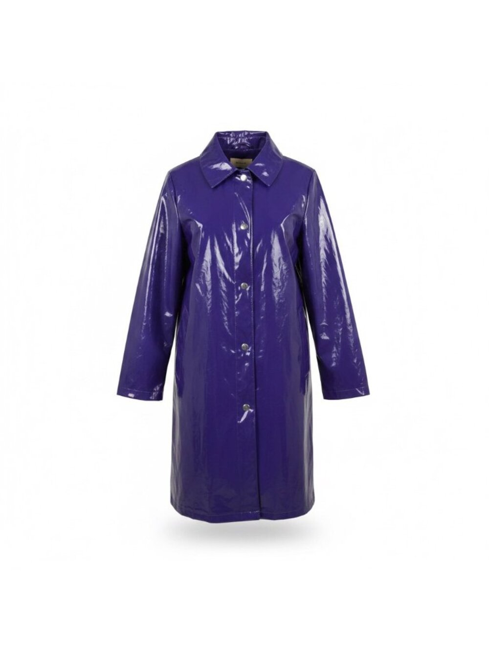 Michael Michael Kors Womens Purple Rain Coat Lightweight Glossy Outerwear Sz S
